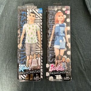 Set/2 Barbie Ken Fashionistas Dolls in Boxes